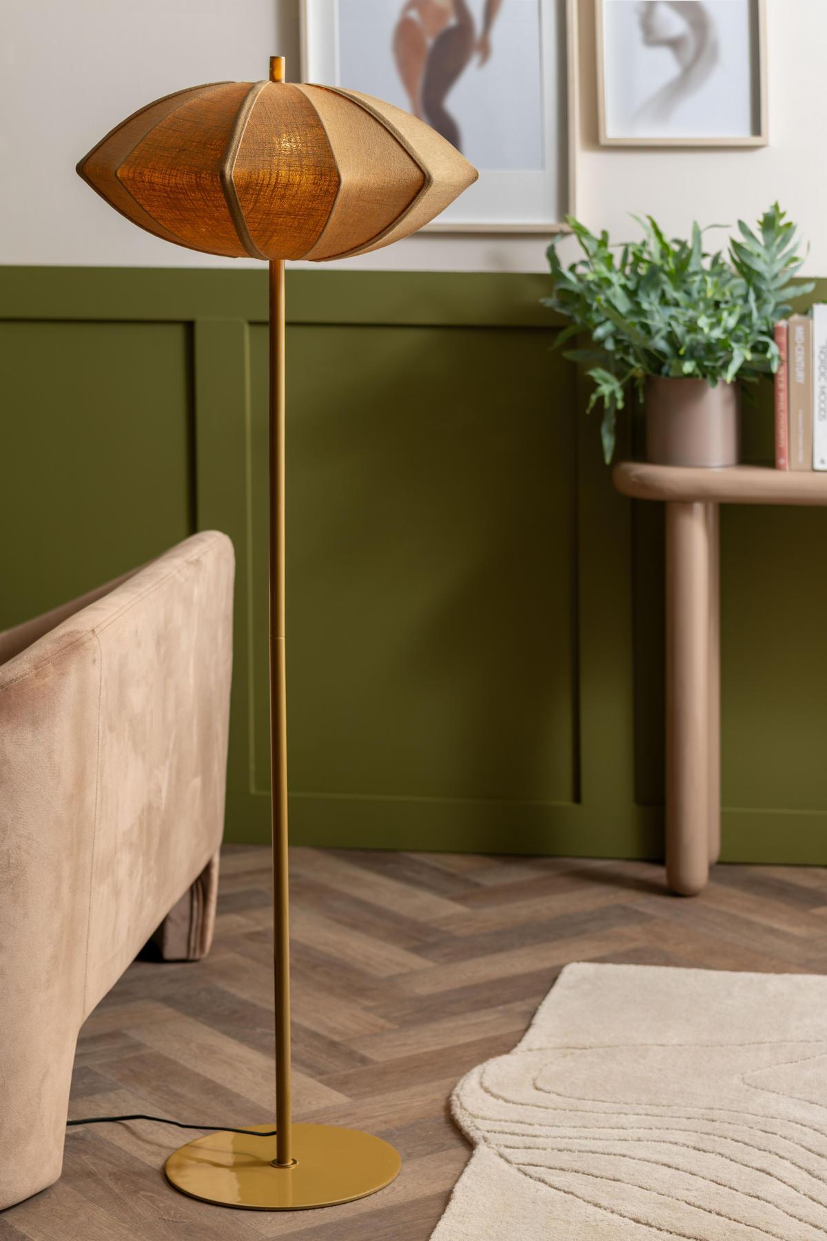 STEHLAMPE Paris Disc - Grün - 142 cm - Grün, Textil (50/50/142cm) - Leitmotiv