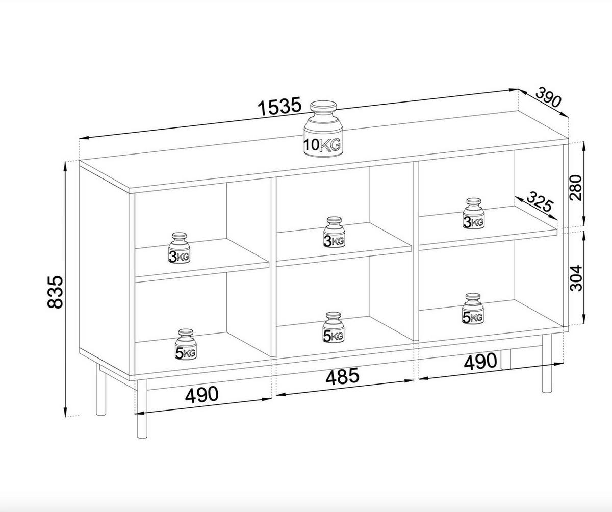 SIDEBOARD JAPANDI Beige 154x39x84 cm - Beige, Holzwerkstoff (154/84/39cm) - FURNLUX