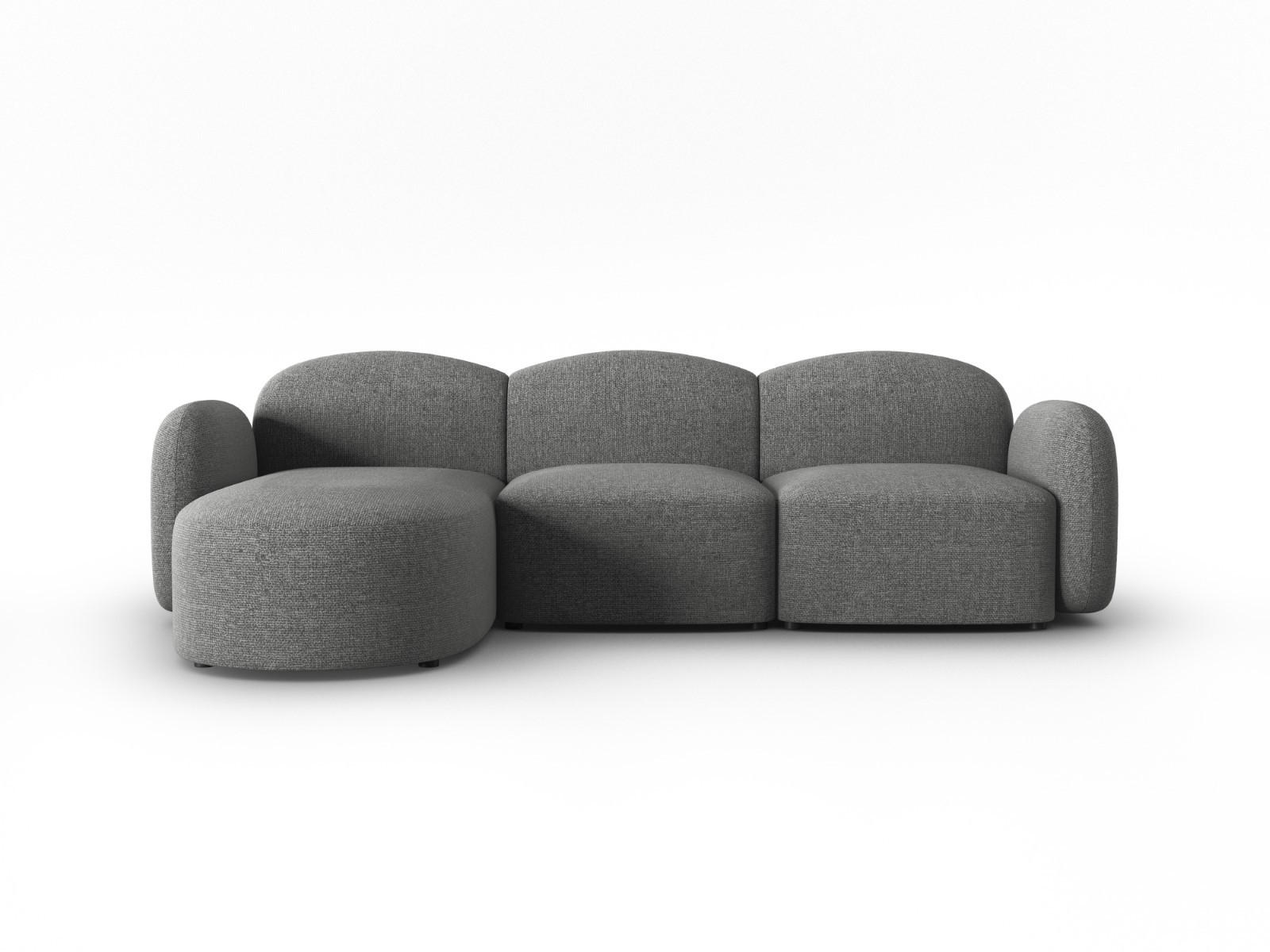 ECKSOFA links Blair aus Chenille-Stoff dunkelgrau mischung 4 Sitzplätze - Dunkelgrau, Textil (155/272cm) - Micadoni