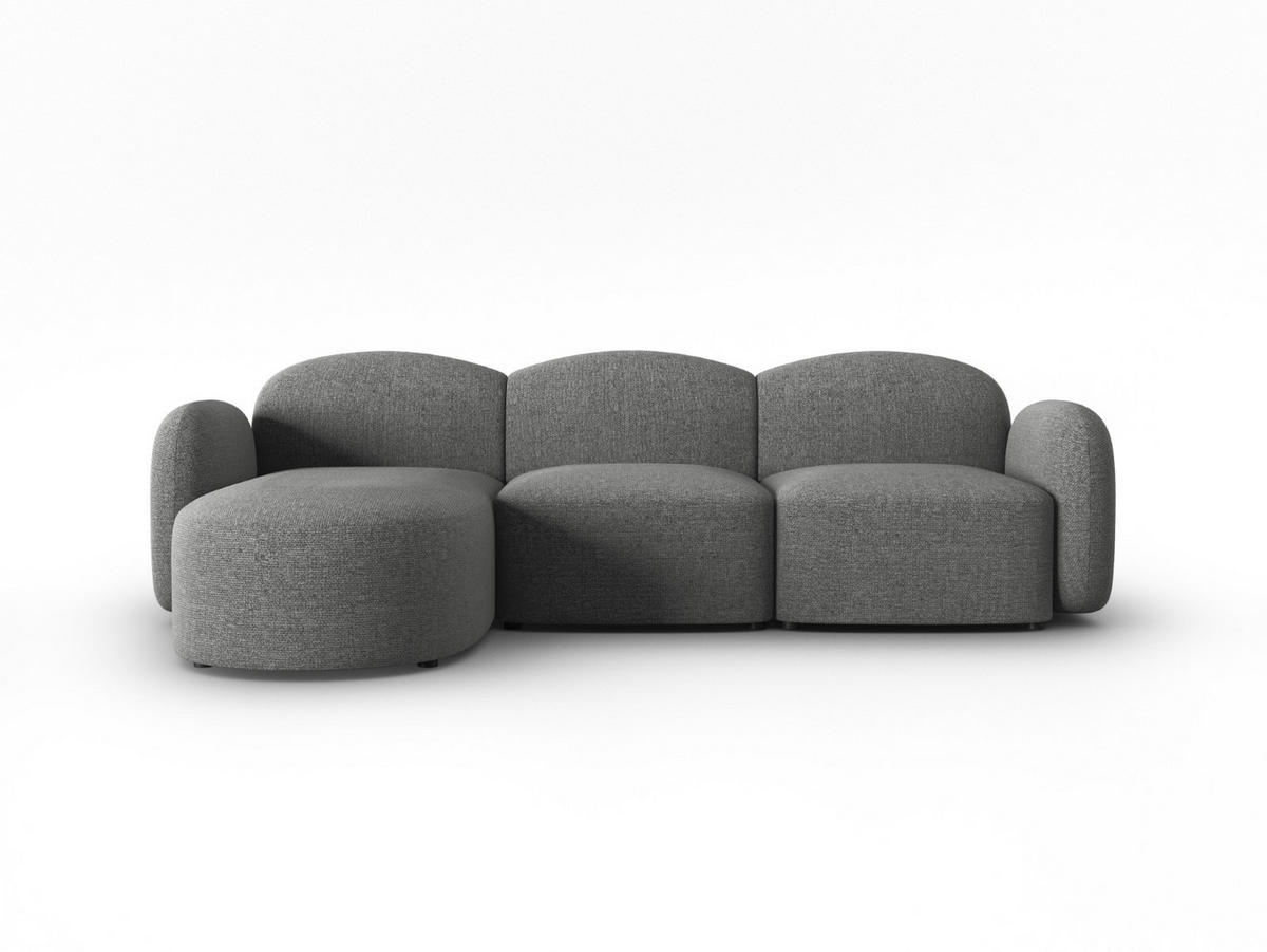 ECKSOFA links Blair aus Chenille-Stoff dunkelgrau mischung 4 Sitzplätze - Dunkelgrau, Textil (155/272cm) - Micadoni