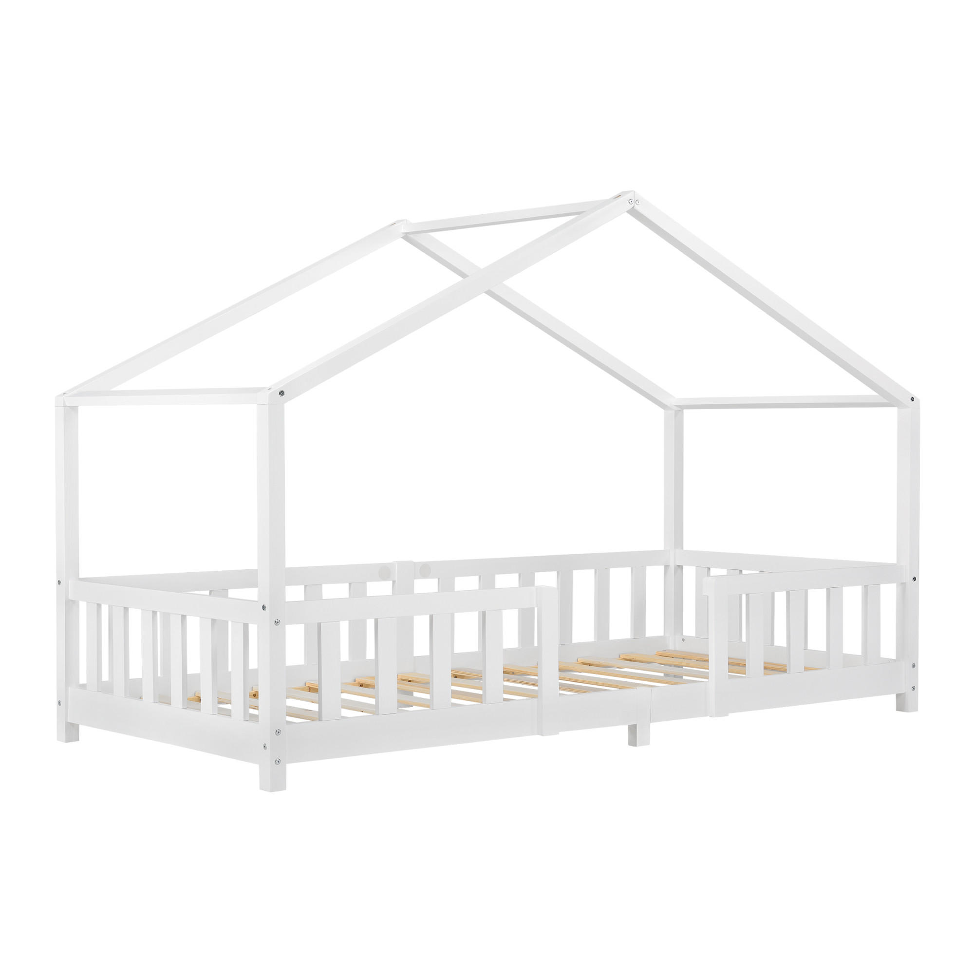 HAUSBETT Treviolo - Weiß, Holz (90/200cm) - [en.casa]