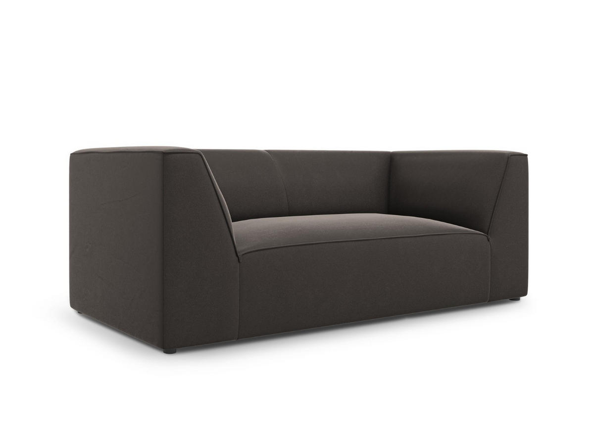SOFA Ruby aus Samt dunkelgrau 2 Sitzplätze - Dunkelgrau, Textil (93/69/174cm) - Micadoni