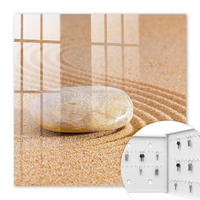 SCHLÜSSELBOX Weiß 30x30 cm – Türöffnung nach rechts - Ein Stein im Sand - Beige, Metall (30/30/5cm) - TULUP
