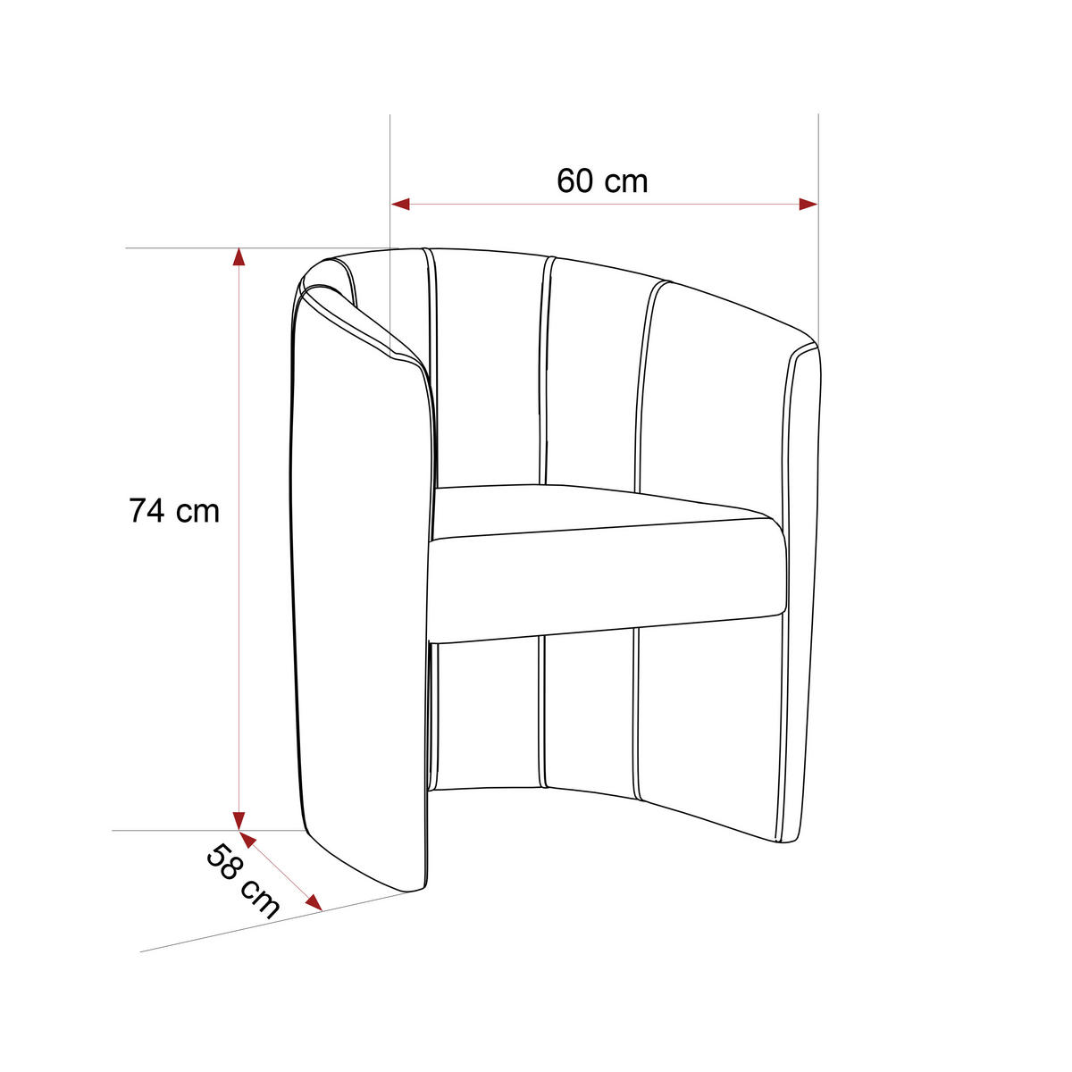 COCKTAILSESSEL KIRA 58/74 cm Hellgrau - Hellgrau, Kunststoff/Textil (58/74/58cm) - Idohome