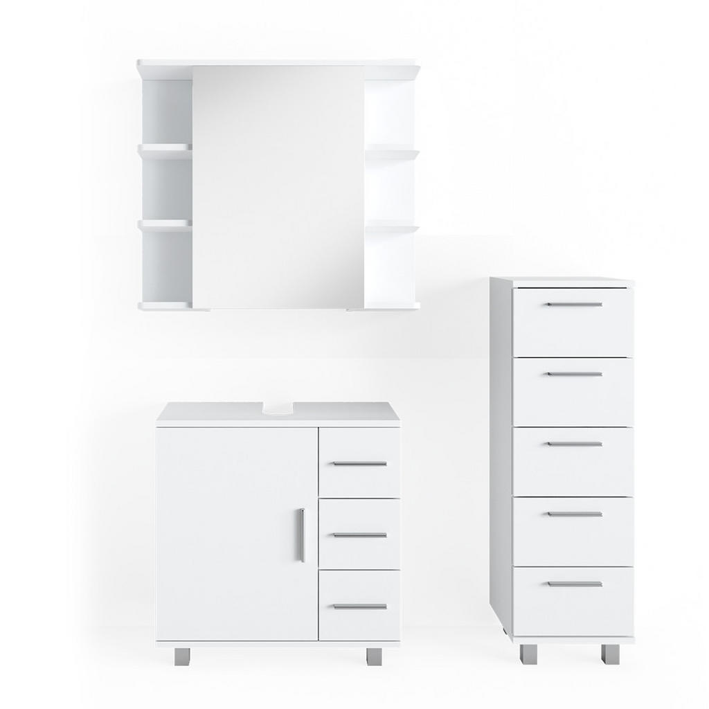 SET MOBILIER BAIE Ilias, Alb, 3 piese