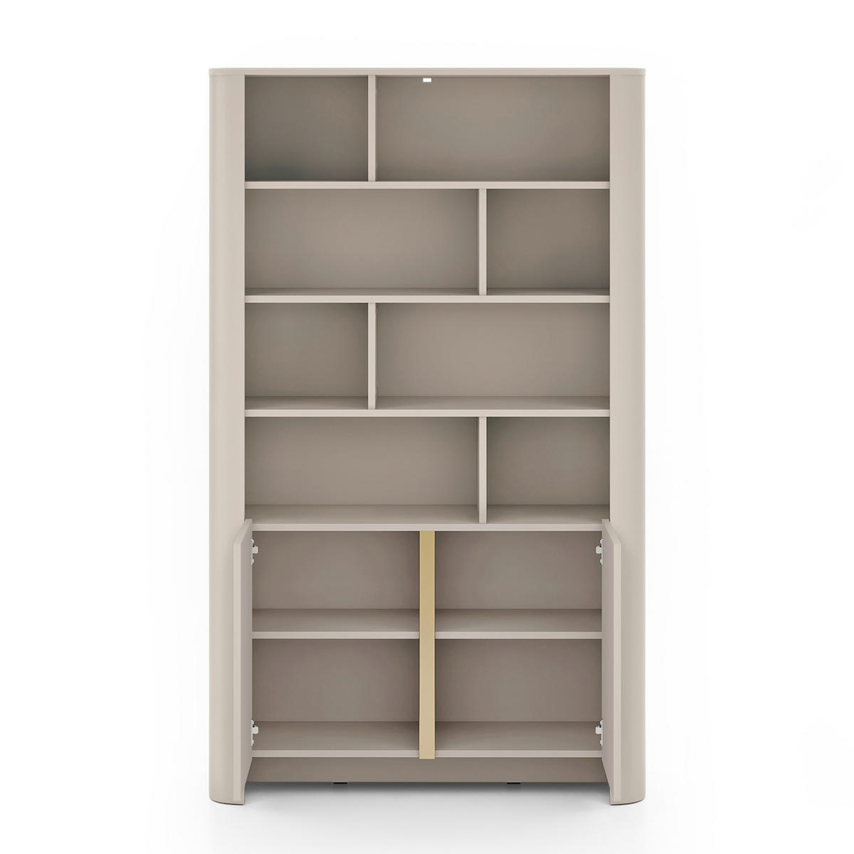 BÜCHERREGAL AMOS REG1-2D Abgerundeter Korpus, Kaschmir - Kaschmir, Holzwerkstoff/Kunststoff (103/170/39cm) - Komodee