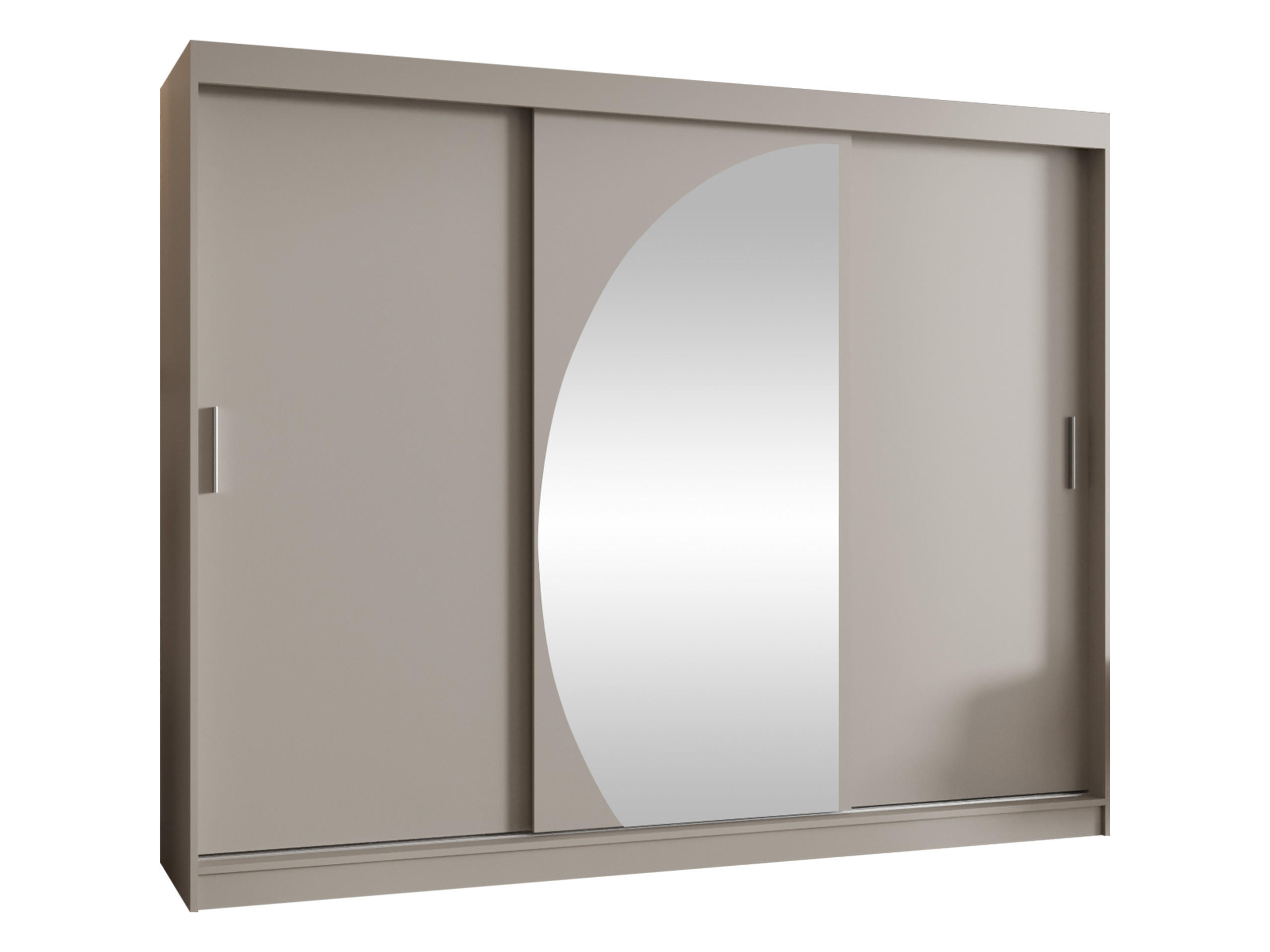 SCHWEBETÜRENSCHRANK Wika 250 cm - Kaschmir/Silberfarben, Holzwerkstoff/Kunststoff (250/200/62cm) - MIRJAN24