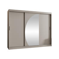 SCHWEBETÜRENSCHRANK Wika 250 cm mit Schubladen - Kaschmir/Silberfarben, Holzwerkstoff/Kunststoff (250/200/62cm) - MIRJAN24