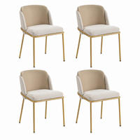 STUHL Esszimmer nordisch-minimalistisch Holz/Metall Beige Khaki 4er-Set - Beige, Metall (55/85/55.2cm) - Meubliv