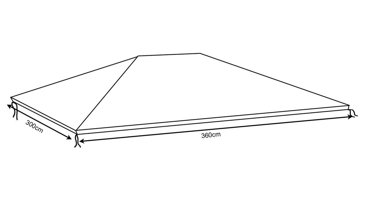 SCHUTZHAUBE 3x3,6m Hardtop Pavillon Antik Taupe - Taupe, Textil (300/1/360cm) - QUICK STAR