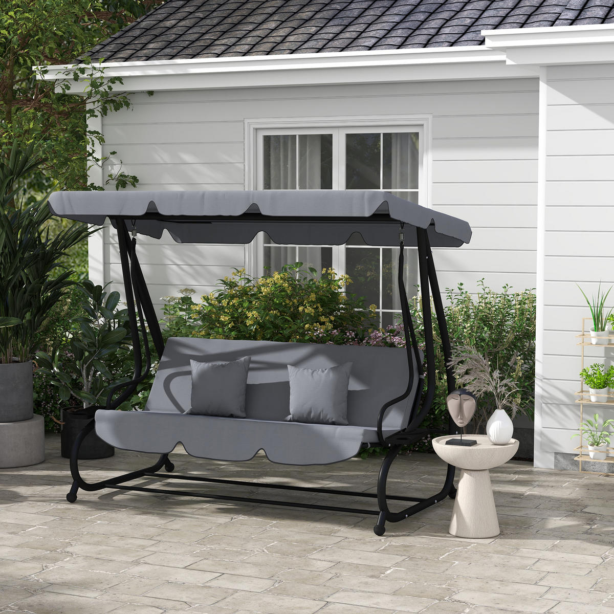 HOLLYWOODSCHAUKEL DE-15294 Dunkelgrau - Dunkelgrau, Metall (120/164/200cm) - ComfortXL