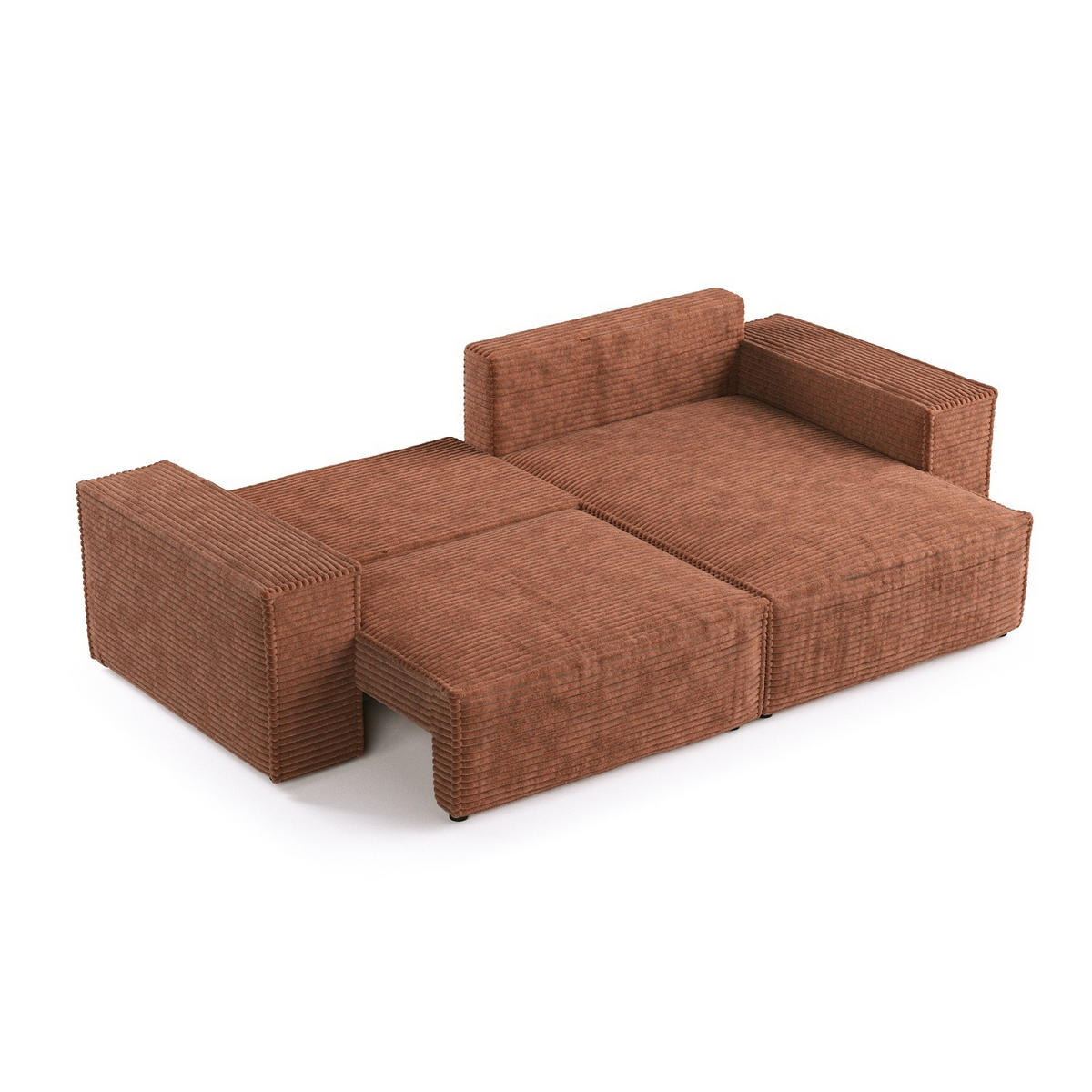 ROHOVÁ SEDAČKA CAVO, textil, Měděná - černá/měděná, dřevo/kompozitní dřevo (255/148cm) - AltaBeds