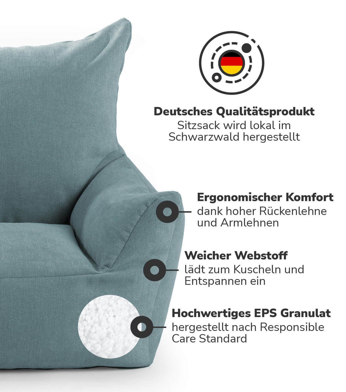 KINDERSESSEL Der Pausenheld - Blau, Textil (52/57/53cm) - Mokebo