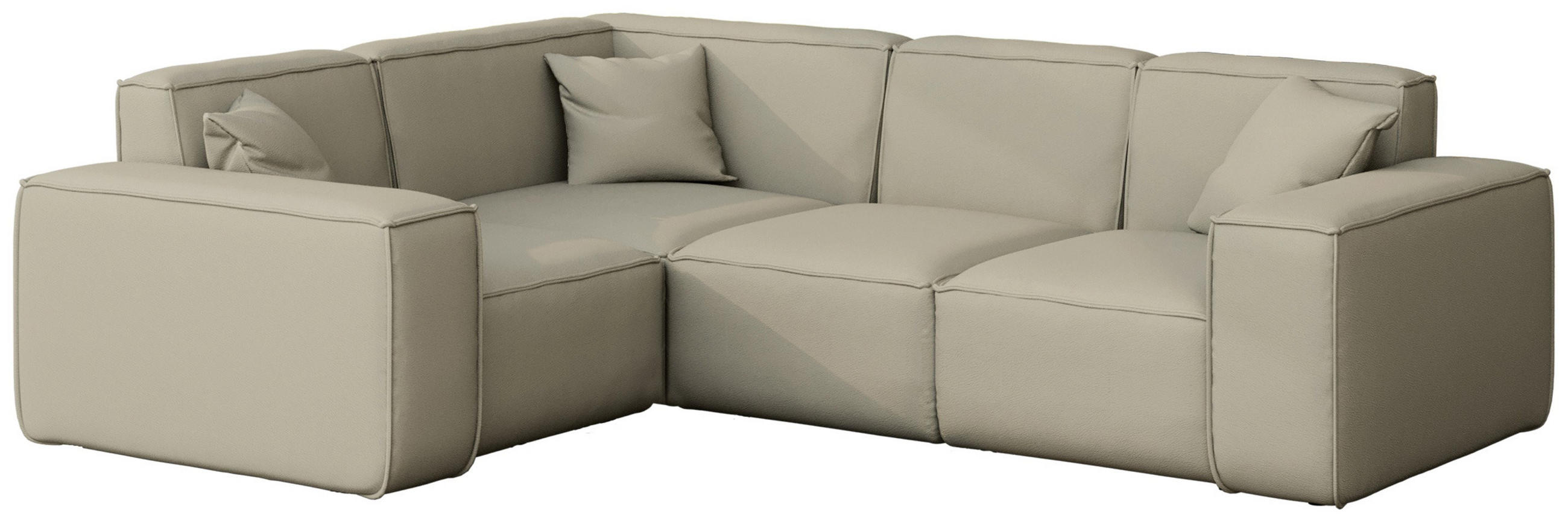 GARTENECKSOFA Lorento Outdoor in L-Form, Universell, Taupe Beige Kunstleder 251/73/186 cm - Taupe/Beige, Textil (251/73/186cm) - WFL GROUP