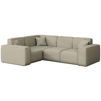 GARTENECKSOFA Lorento Outdoor in L-Form, Universell, Taupe Beige Kunstleder 251/73/186 cm - Taupe/Beige, Textil (251/73/186cm) - WFL GROUP