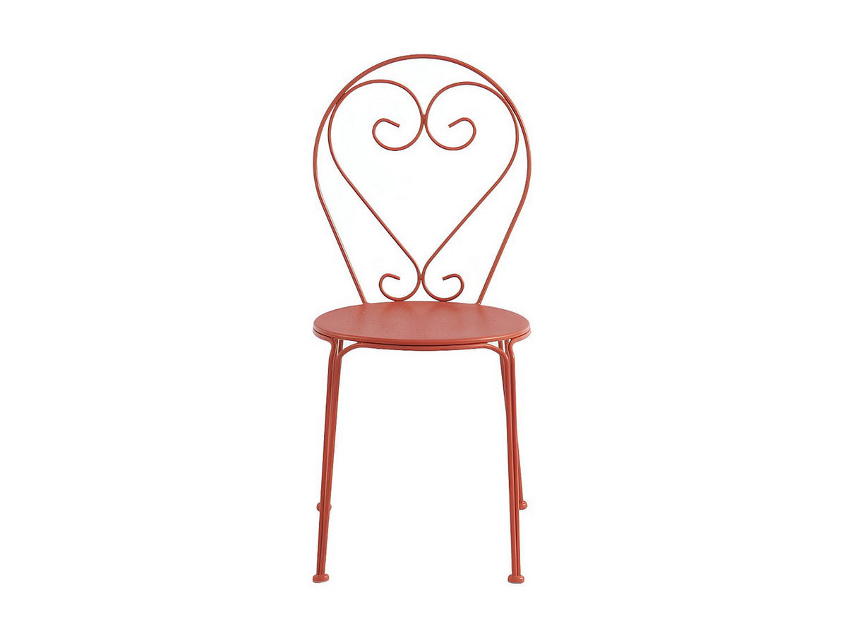 GARTENSTUHL 4er-Set - Metall in Eisenoptik - Terracotta - GUERMANTES von MYLIA - Braun, Metall (43/90/47cm) - Vente-Unique