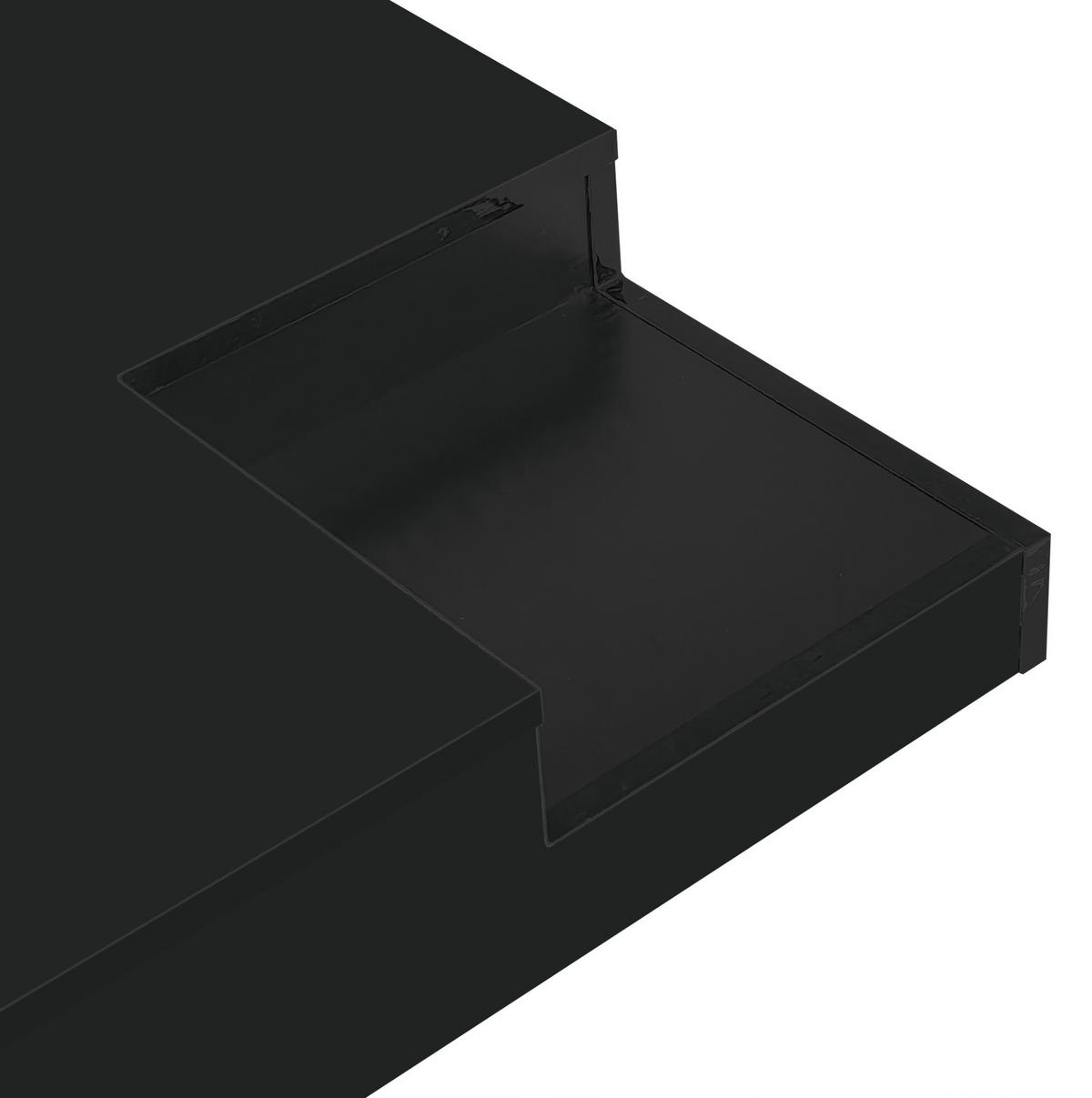 COUCHTISCH 72/72/30 cm schwarz/weiß aus Spanplatte mit LED-Lichteffekt - Schwarz, Holzwerkstoff (72/72/30cm) - OKMYHOME
