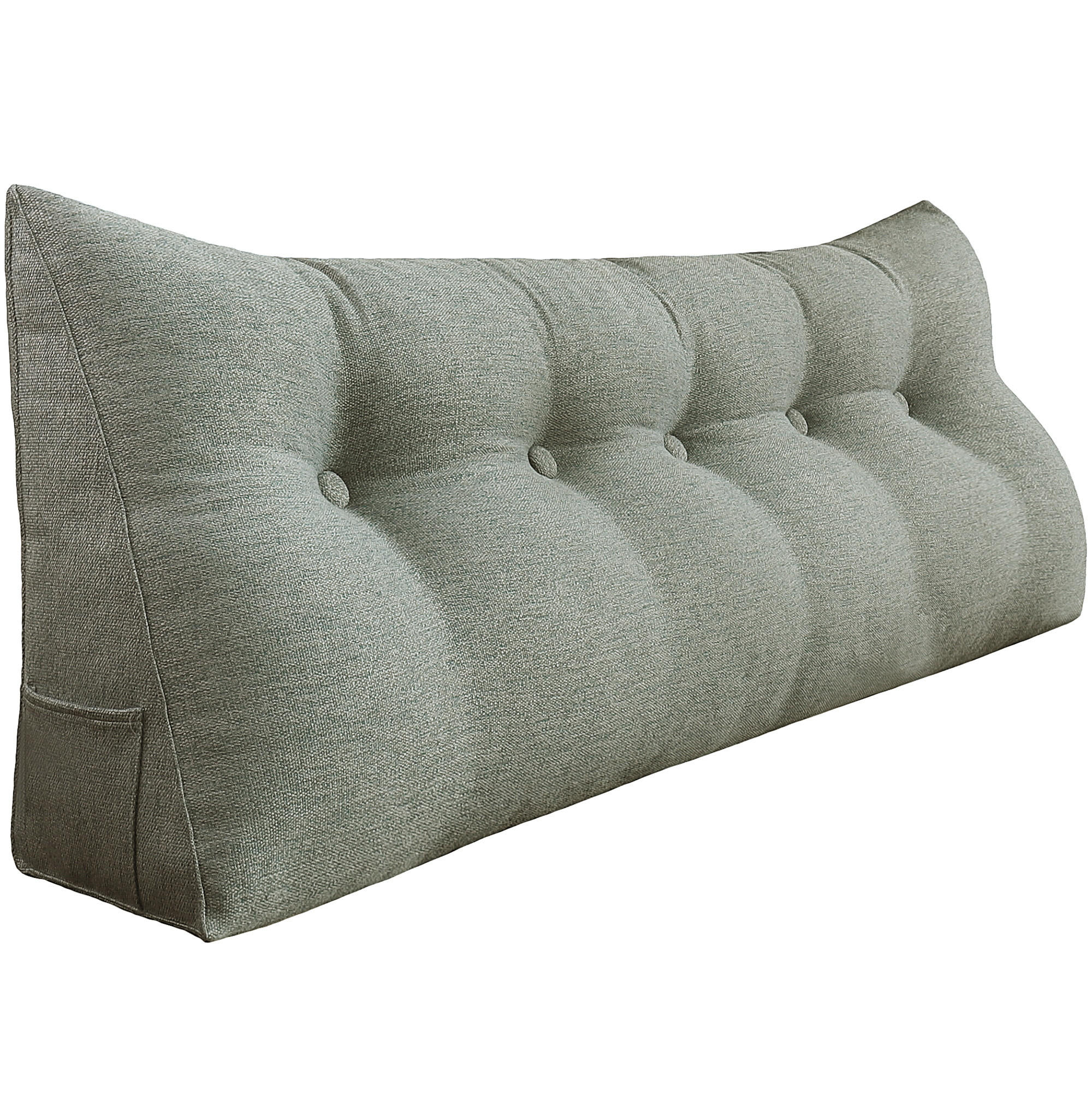 RÜCKENKISSEN für Bett Leinenlook Grau 160 cm - Grau, Textil (50/160cm) - Vercart