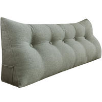 RÜCKENKISSEN für Bett Leinenlook Grau 160 cm - Grau, Textil (50/160cm) - Vercart