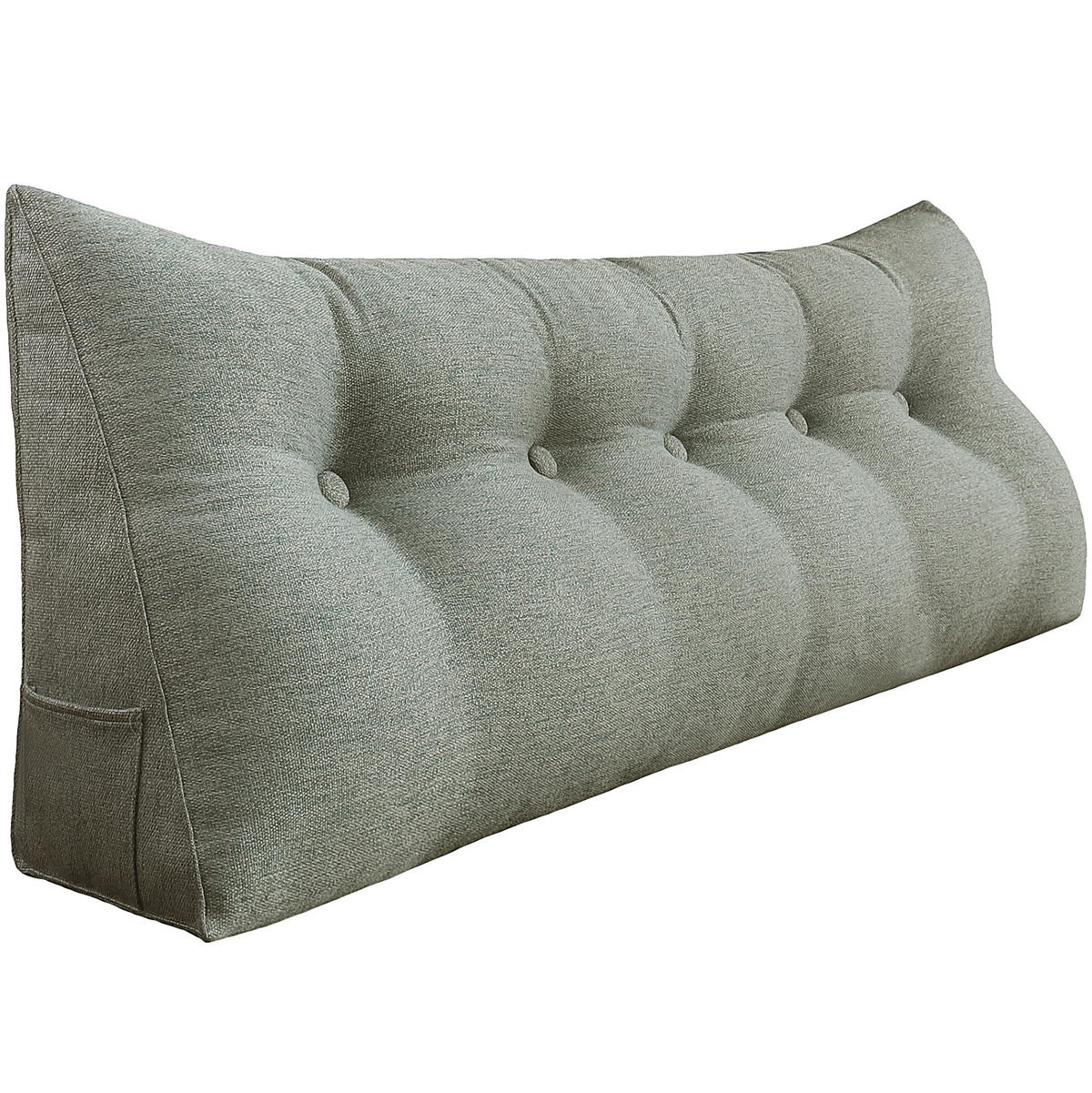 RÜCKENKISSEN für Bett Leinenlook Grau 160 cm - Grau, Textil (50/160cm) - Vercart