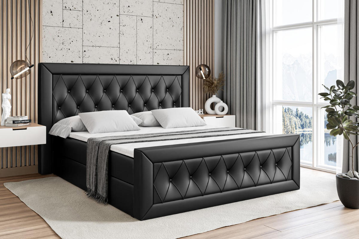 BOXBETT NOEL-Z - 200 x 200 - H3 - Schwarz Hochglanz - Schwarz Hochglanz, Holzwerkstoff (200/200cm) - ALTDECOR