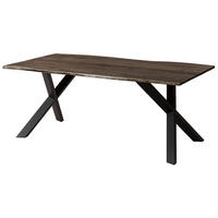 BAUMTISCH Akazie 220x100x75 grau lackiert / ausgestellte X-Beine anthrazit matt FREEFORM 3 - Anthrazit/Grau, Holz (220/100/75cm) - Massivmoebel24