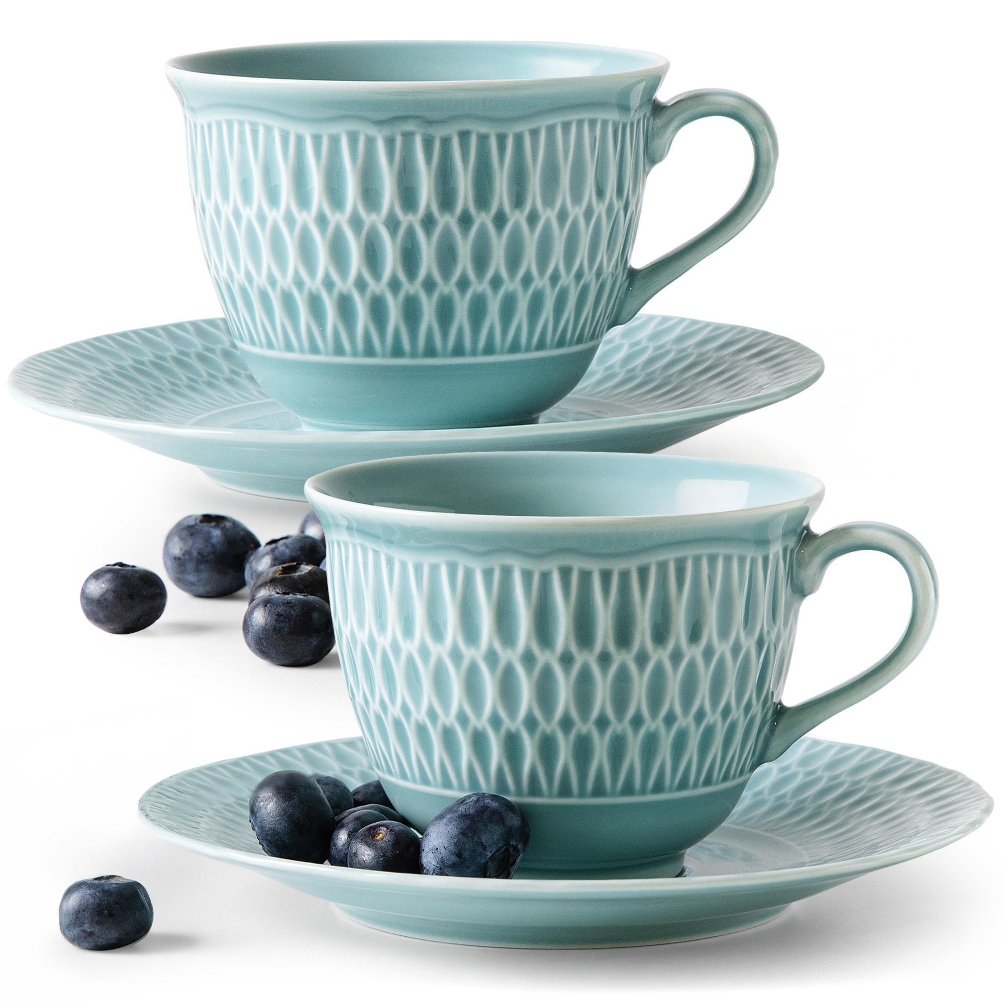KAFFESERVICE CMIELOW SOFIA Kaffetassen-Set - Hellblau, Keramik (15.7/7.5/15.7cm) - KONSIMO®
