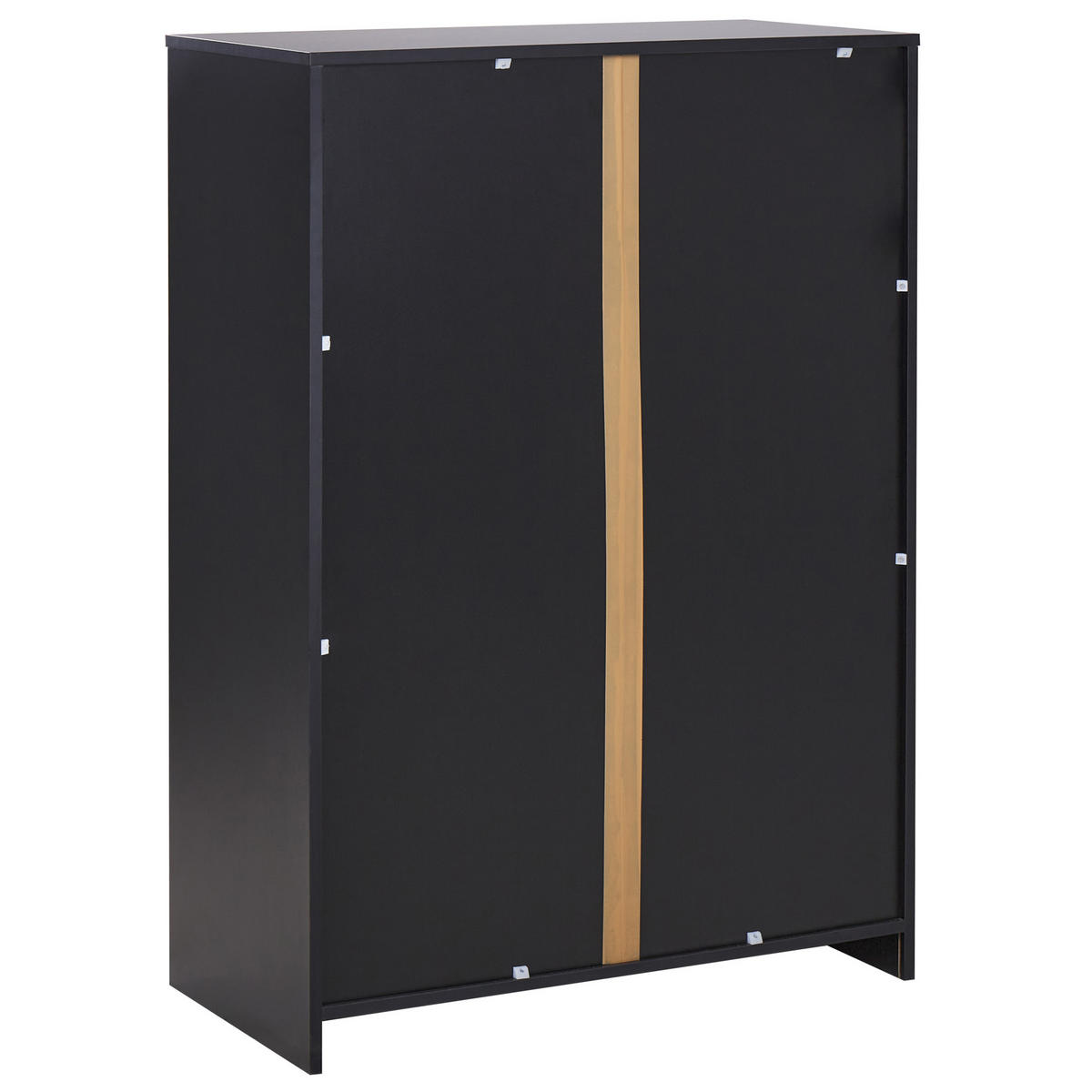 AKTENSCHRANK heller Holzfarbton/schwarz 117 cm 2 Türen Zehna - Hellbraun/Schwarz, Holzwerkstoff (80/117/40cm) - Beliani