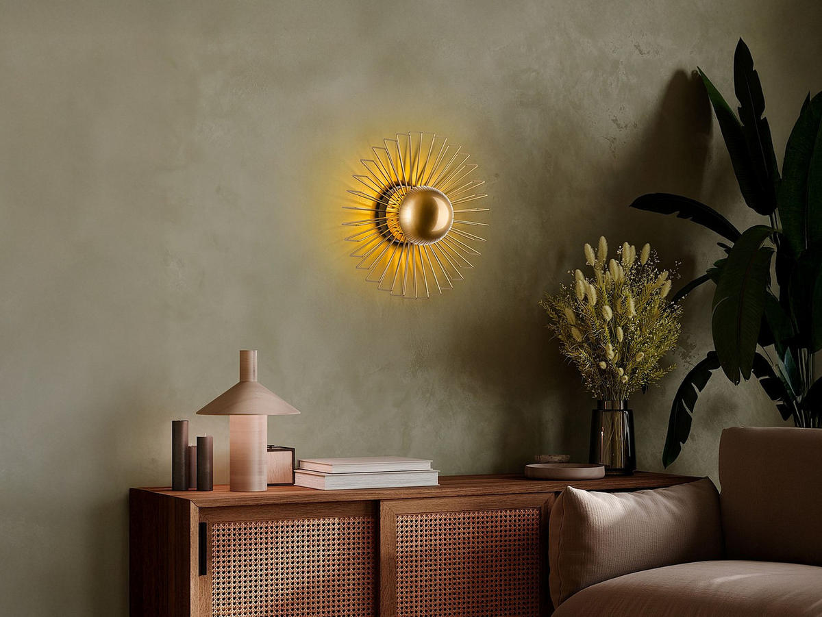 WANDLAMPE - 45 x 18 - metall - goldfarben Zyma - Goldfarben, Metall (45/45/18cm) - Vente-Unique