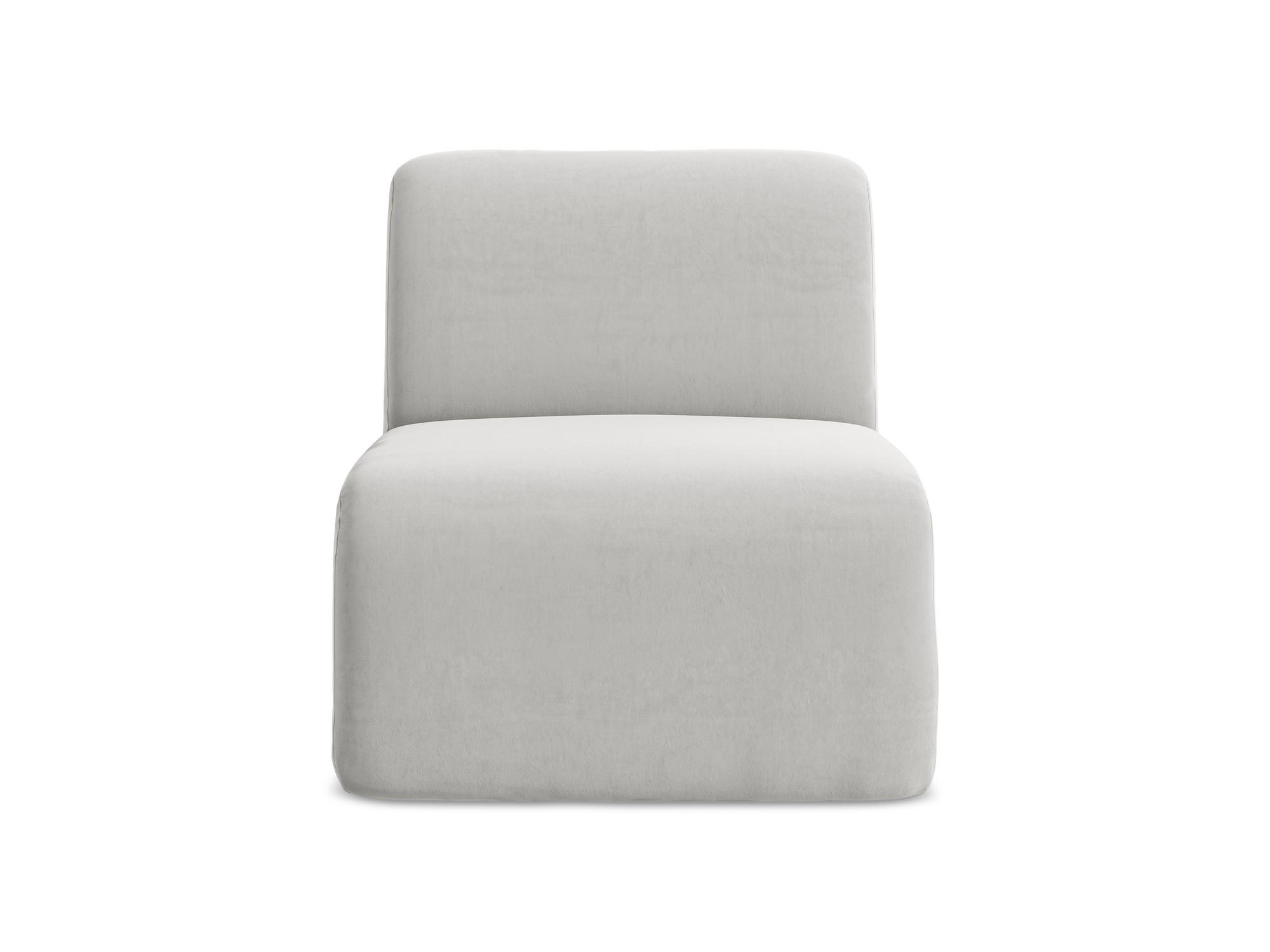 SOFAELEMENT Samt Stoff Grau - Silberfarben/Schwarz, Holzwerkstoff/Kunststoff (70/75/94cm) - Makamii