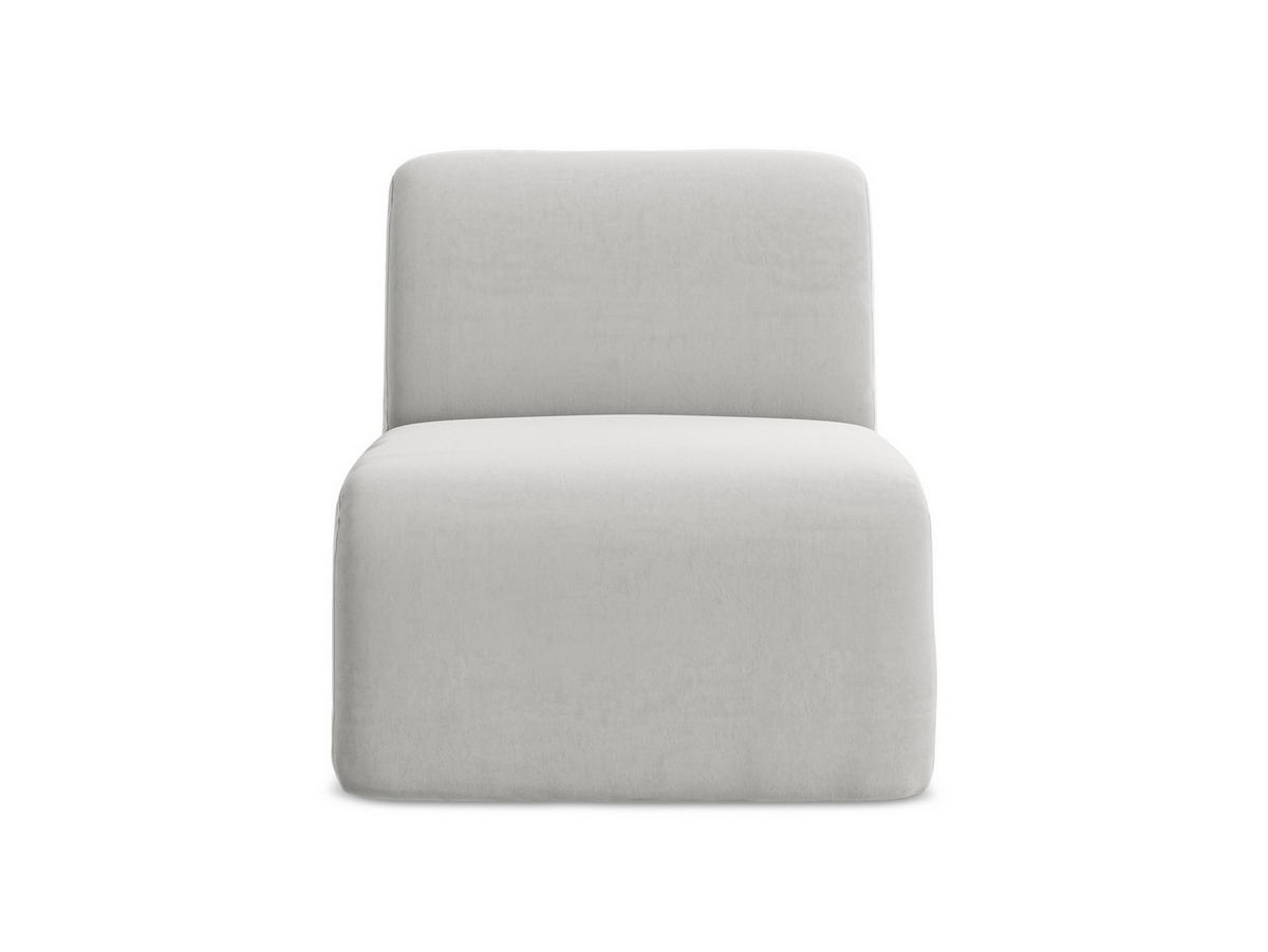 SOFAELEMENT Samt Stoff Grau - Silberfarben/Schwarz, Holzwerkstoff/Kunststoff (70/75/94cm) - Makamii