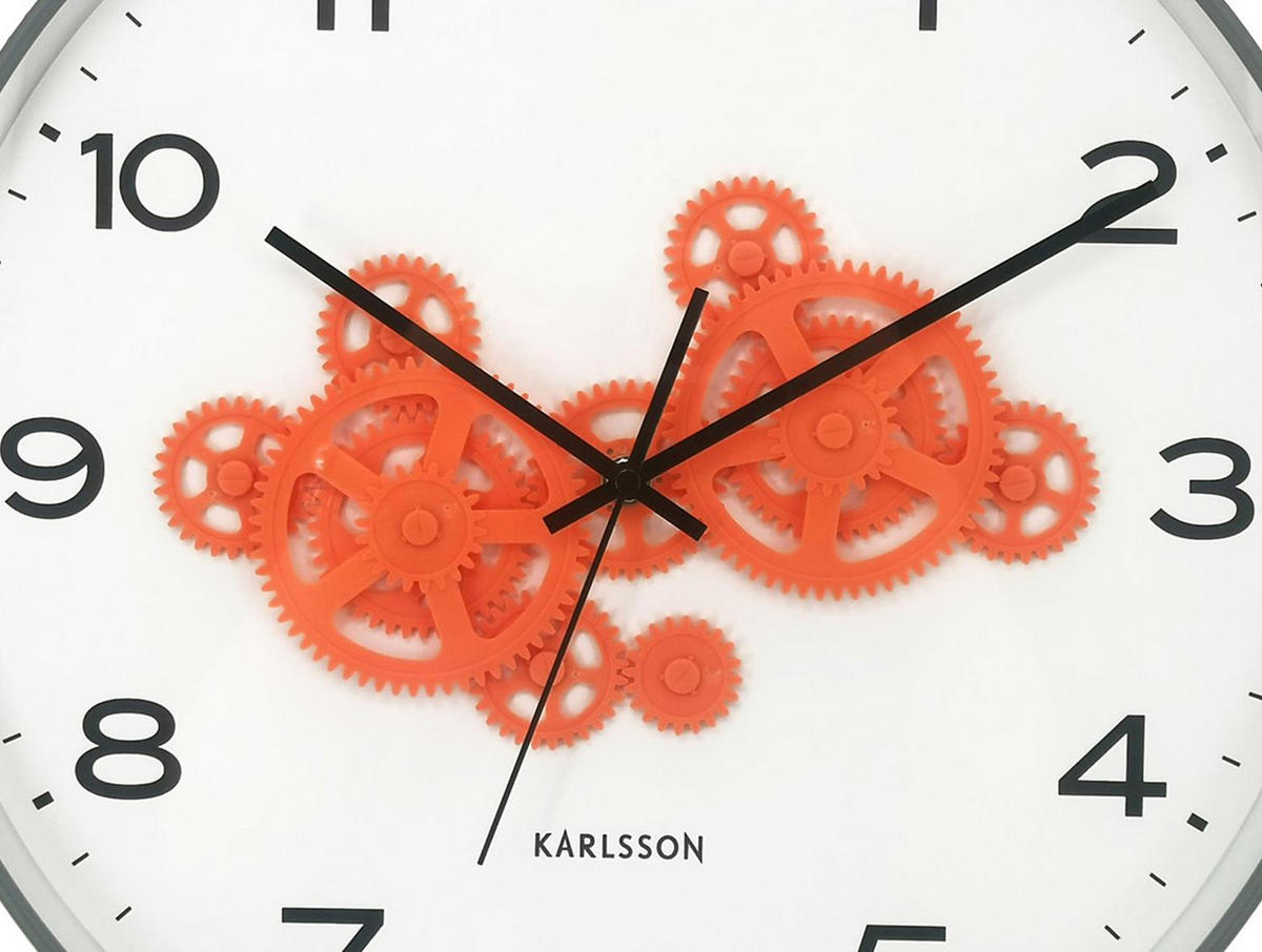 WANDUHR Open Gear Grau 40/5.66/40 cm - Grau, Kunststoff (5.66/40/40cm) - Karlsson