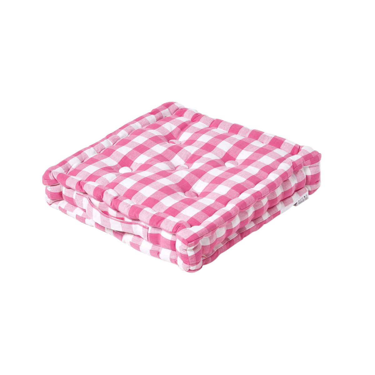 SITZKISSEN pink-weiß kariert 40/40/8 cm - Pink, Textil (40/40/8cm) - Homescapes