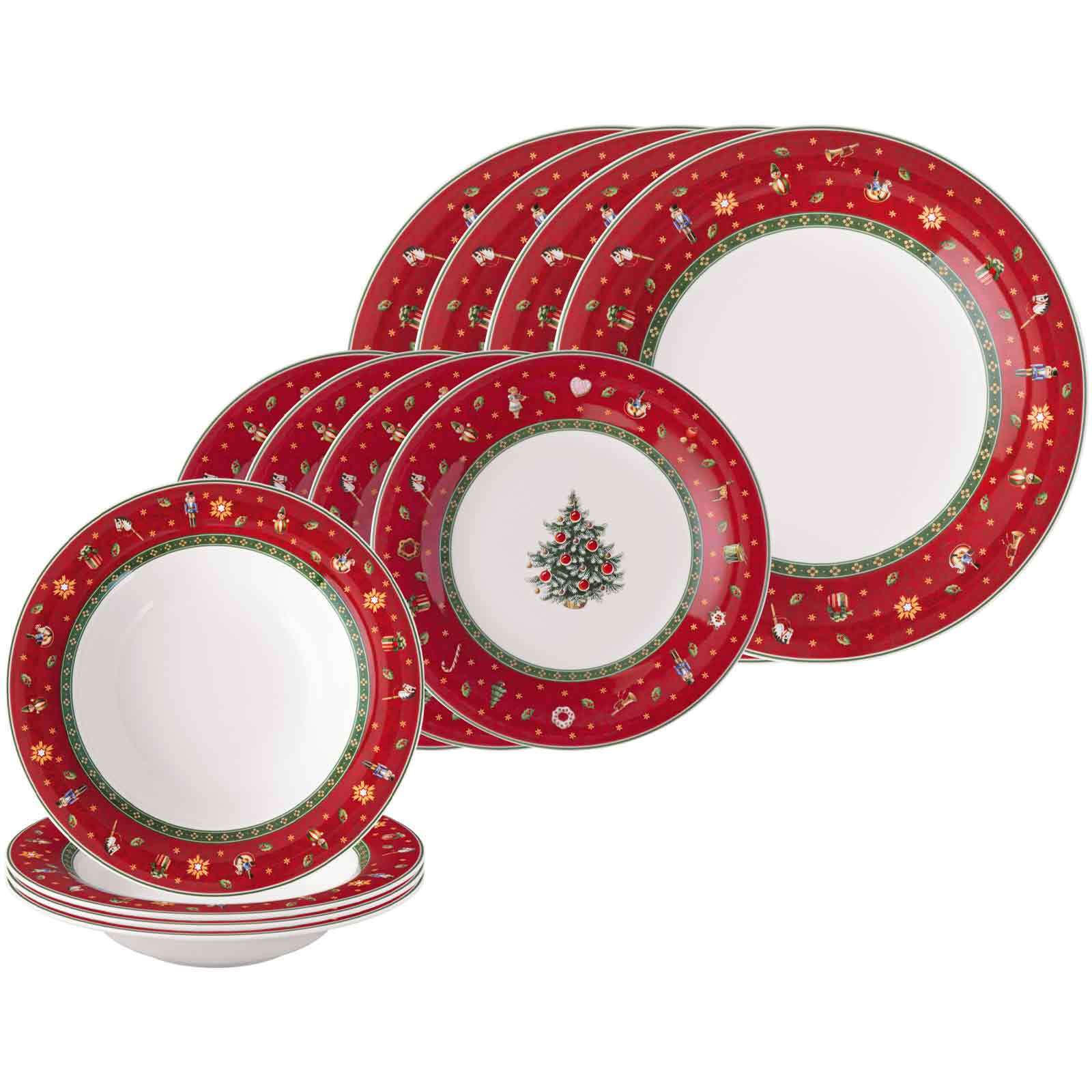 TELLERSET Toy's Delight rot 12er Set - Rot, Keramik (1/1/1cm) - Villeroy & Boch