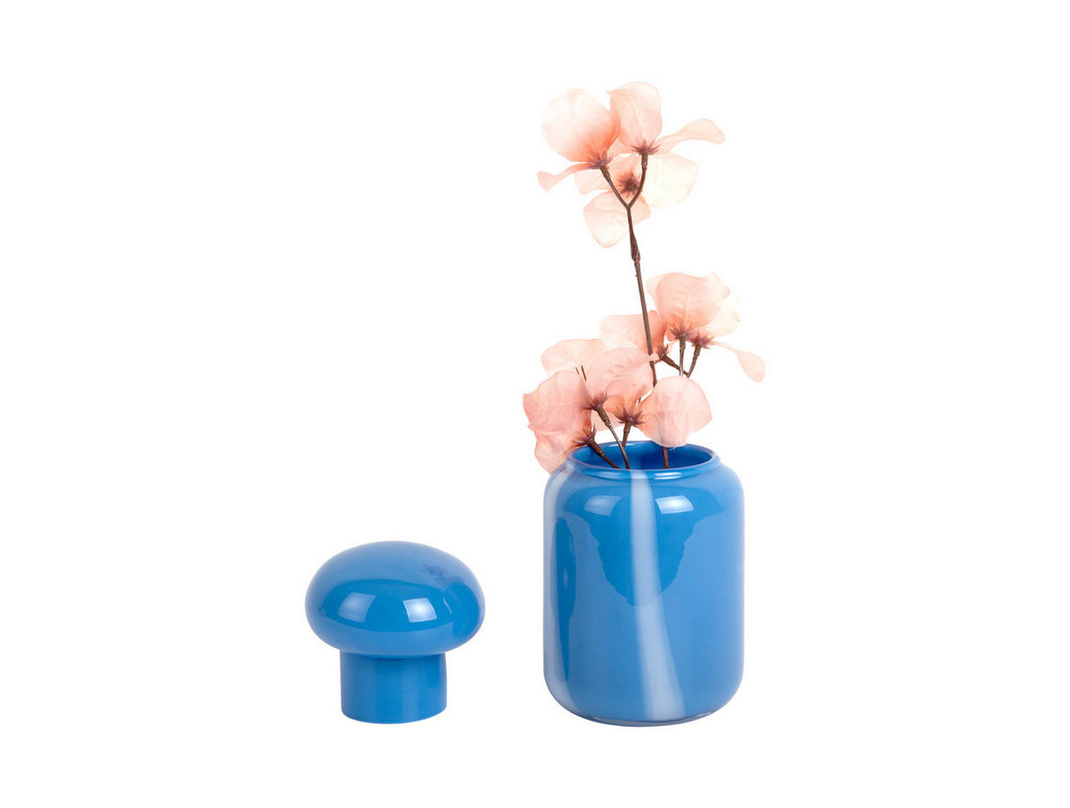VASE Dulce Raya 10/10/19 cm - Blau, Glas (19cm) - Present Time