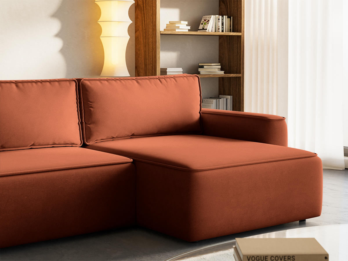 ECKSOFA Sarro mit Schlaffunktion, Rotbraun - Rostfarben, Textil (260/165cm) - Fedve