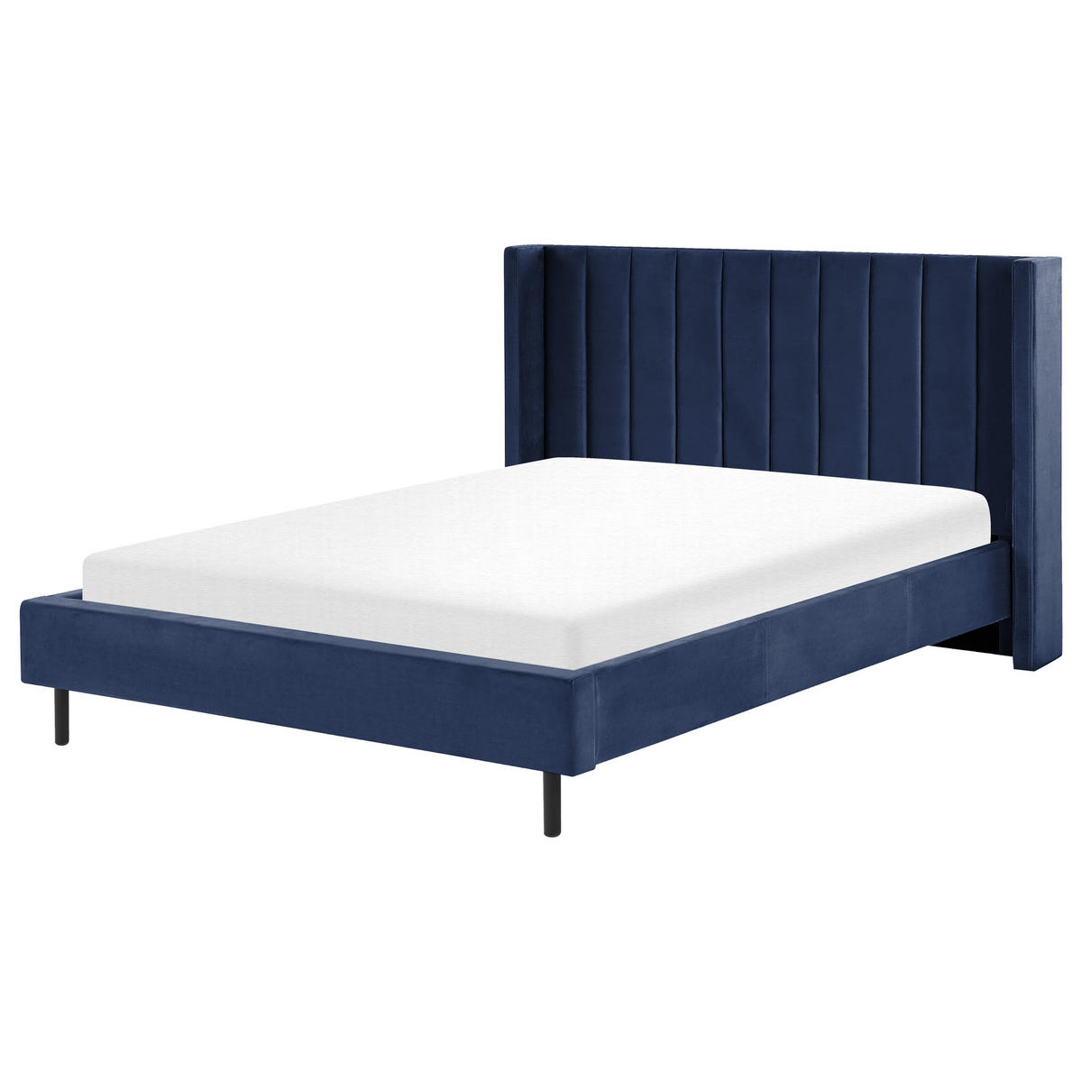 BETT mit Lattenrost 160x200 cm Blau Villette - Blau, Textil (160/200cm) - Beliani