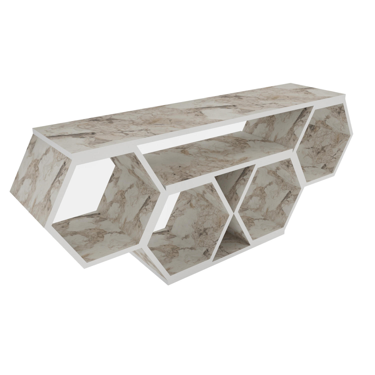 TV-ELEMENT Honig Weiß - Weiß, Holzwerkstoff (140/55.5/29.6cm) - Decorotika