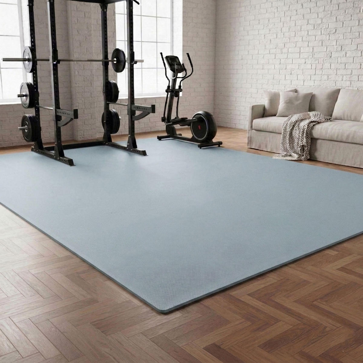 BODENSCHUTZMATTE 30x30x1 cm, Grau, 54er Set - Grau, Kunststoff (30/30cm) - eyepower