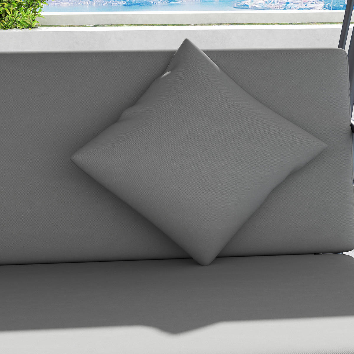 HOLLYWOODSCHAUKEL DE-15315 Hellgrau - Hellgrau, Metall (125/170/200cm) - ComfortXL
