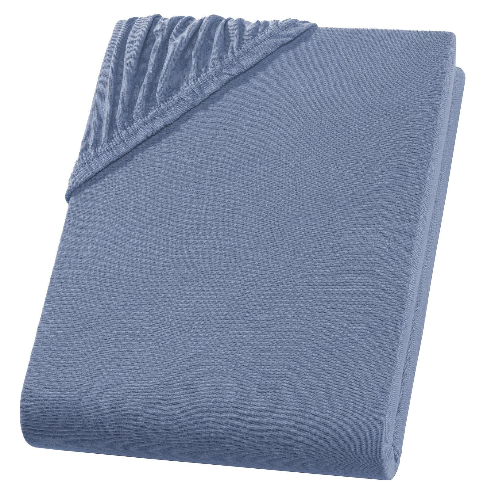 SPANNBETTLAKEN Boxspringbett Jersey 180x200 180x220 200x200 200x200, Wasserbett Bettlaken aus 100% Baumwolle - Blaugrau, Textil (200/220cm) - Carpe Sonno