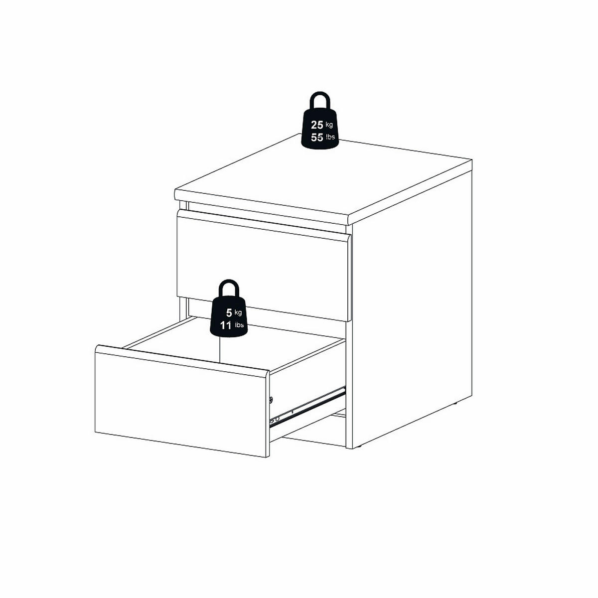 NACHTSCHRANK mattschwarz - Schwarz, Holzwerkstoff (40/50/50cm) - ebuy24