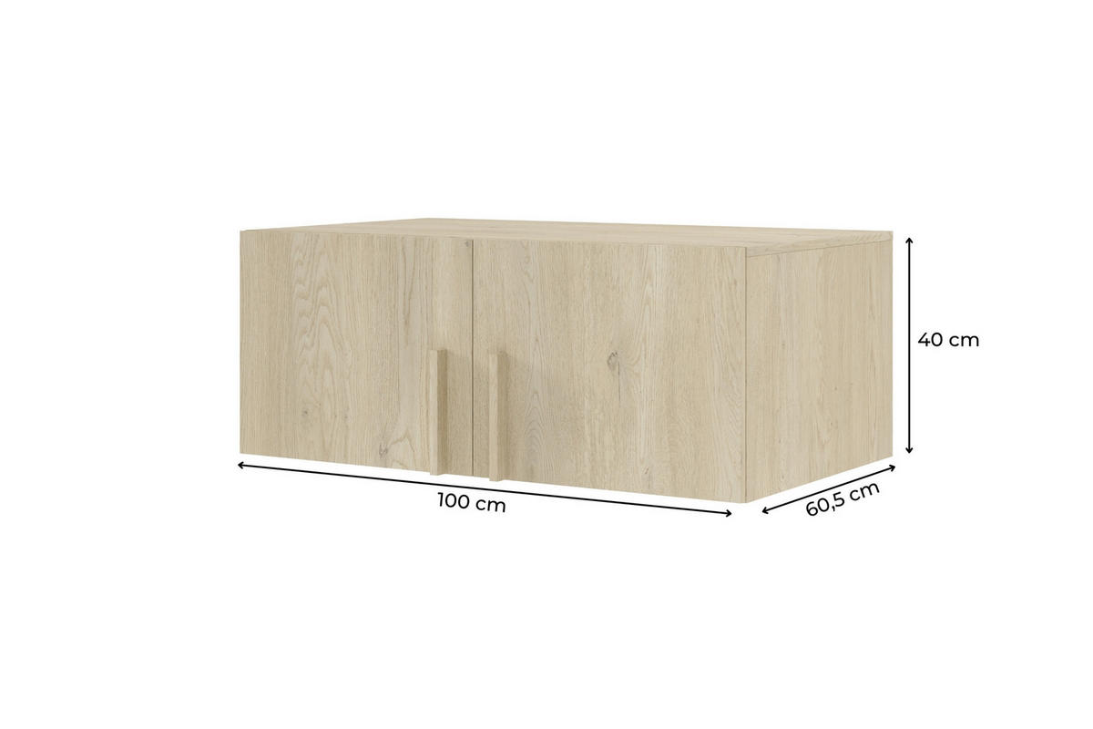 AUFSATZSCHRANK BRISSO BRN3 100/40/60,5 cm in Eiche Ceremona - Eichefarben, Holzwerkstoff (100/40/61cm) - Deine Möbel 24