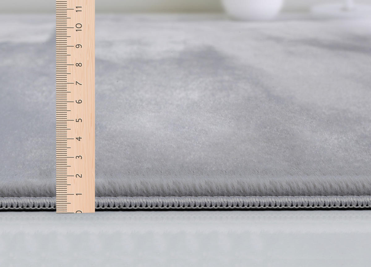 KURZFLORTEPPICH Antirutsch Uni DOUBS Polyester Grau 160 x 220 cm - Grau, Textil (160/220cm) - KADIMA DESIGN