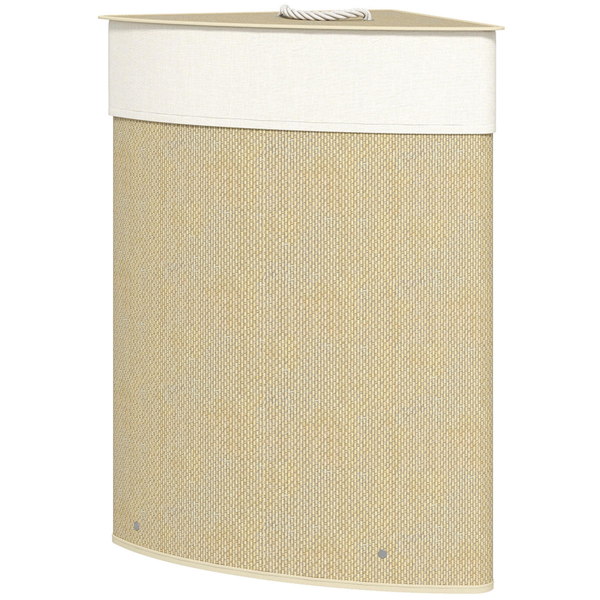 WÄSCHEKORB DE-18818 eckig mit Deckel & abnehmbarem Beutel Natur - Naturfarben, Naturmaterialien (35/60/35cm) - ComfortXL
