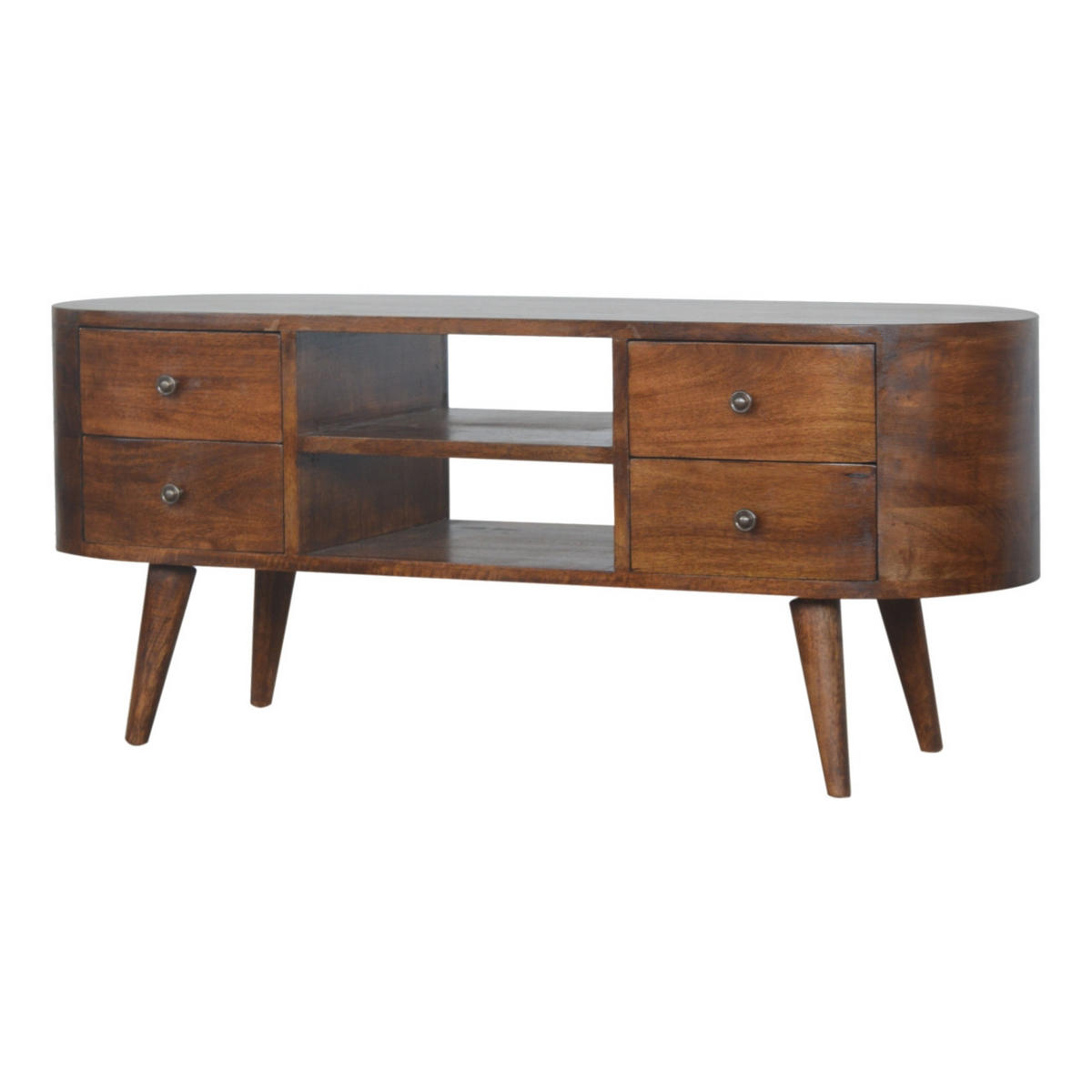 TV-ELEMENT in Kastanien-Finish - Messingfarben/Braun, Holz/Metall (110/47/35cm) - Artisan Furniture