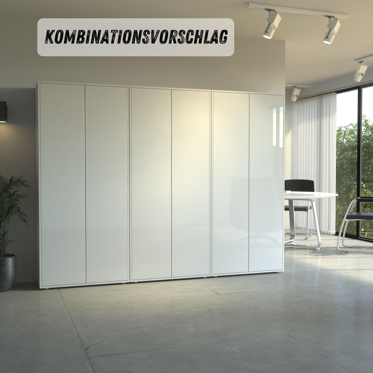 AKTENSCHRANK Amira T00 Weiß Hochglanz 180/80/40 cm - Weiß Hochglanz, Holzwerkstoff (80/180/40cm) - SIMPLYFURN