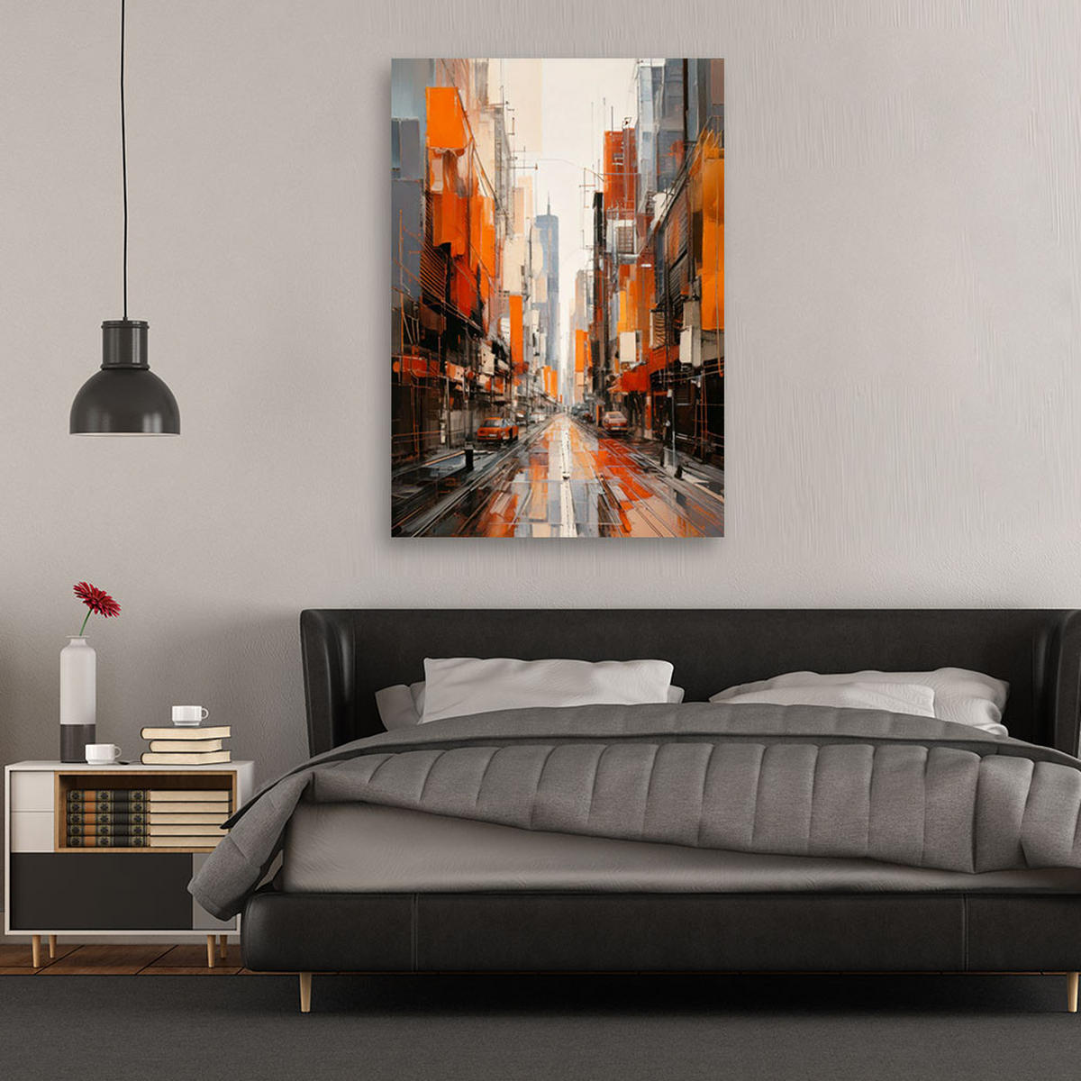 LEINWANDBILD Abstraktion 70x100cm - Orange, Textil (70/100cm) - Feeby