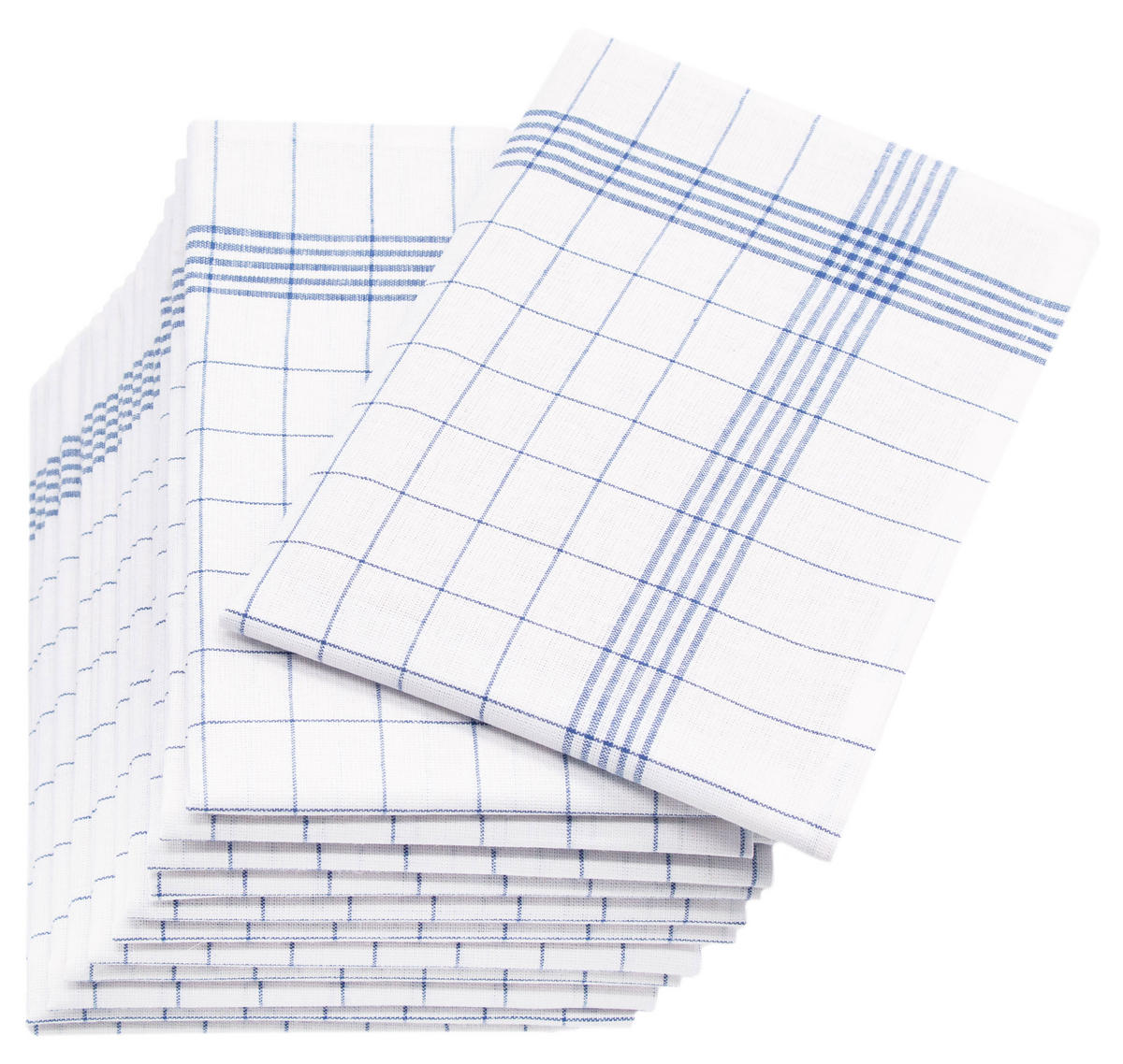 GESCHIRRTÜCHER, 12er-Set, 60x80 cm, 55% Baumwolle, 45% Leinen, Blau - Blau, Textil (60/80cm) - Zollner