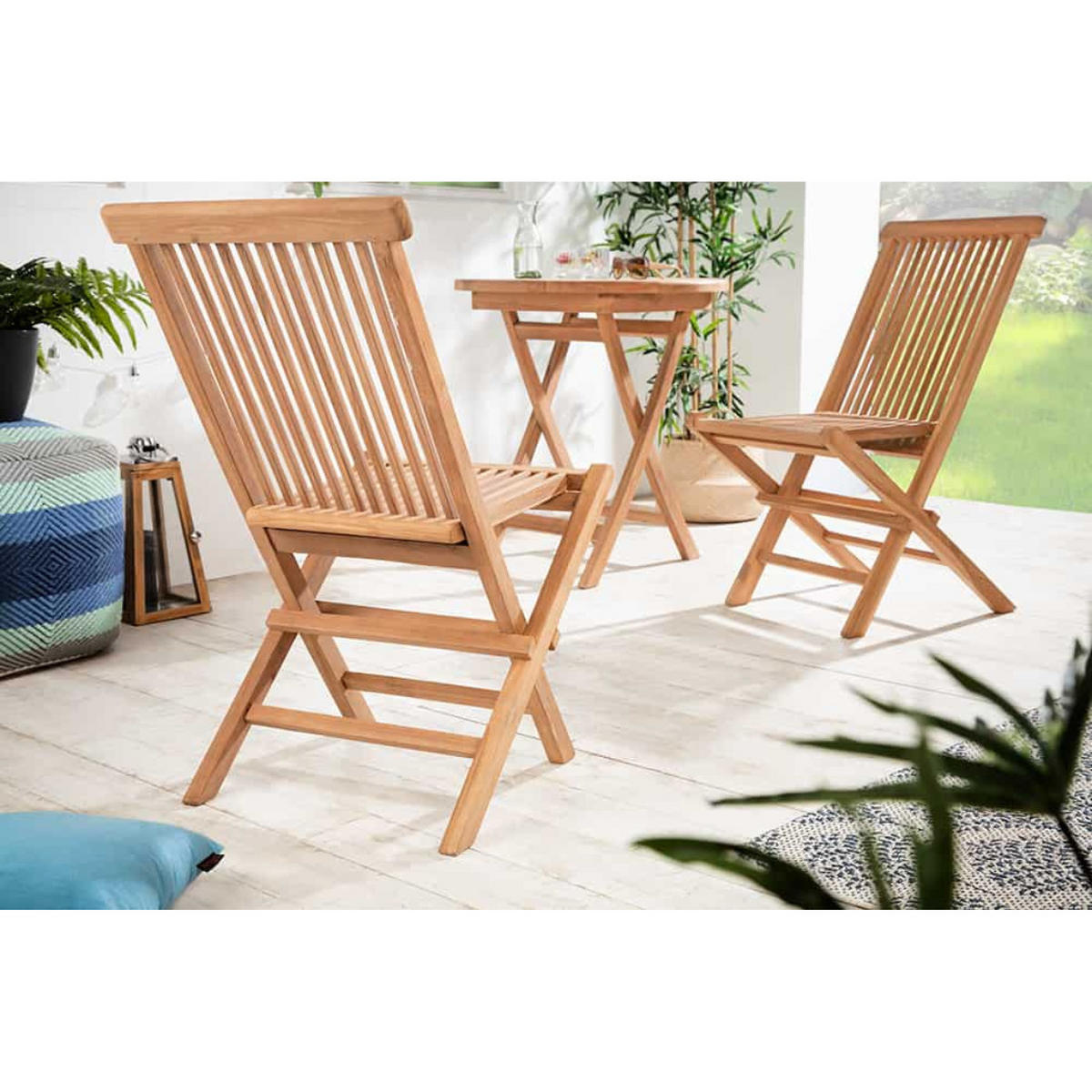 GARTENSTUHL EMPIRE TEAK Teakholz klappbar Hochlehner wetterfest - Braun, Holz (47/89/63cm) - riess-ambiente